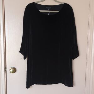 Eileen Fisher black velvet tunic, Size M, NEW WITH TAGS